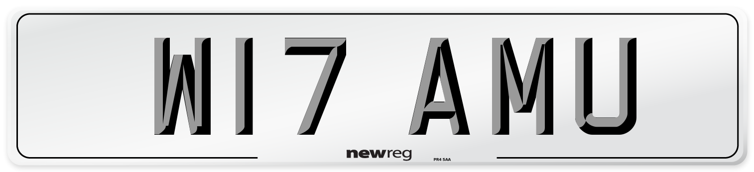 W17 AMU Number Plate from New Reg